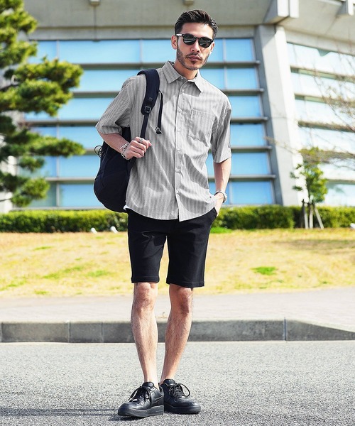 jiggys shop(ジギーズショップ)の「イージーケアリラックスシルエットストライプ半袖シャツ(シャツ/ブラウス・メンズ・ピンク/ブルー/グレー・MEDIUM/LARGE)」の8枚目の写真