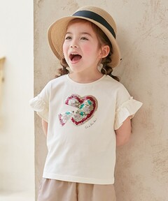 セール】シェル 袖リボン2wayTシャツ（Tシャツ/カットソー