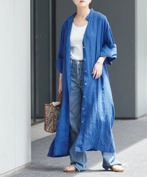 journal standard L'essage | 《追加2》60リネン スタンドカラーワンピース(ワンピース)