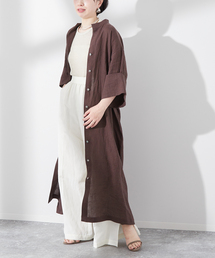 journal standard L'essage | 《追加2》60リネン スタンドカラーワンピース(ワンピース)