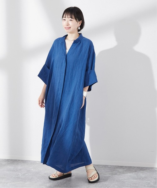 【☆美品☆】ジャーナルスタンダードレサージュ★リネンスタンドカラーワンピース journal standard L'essage（ジャーナルスタンダードレサージュ