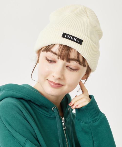 MILKFED.(ミルクフェド)の「BAR BASIC KNIT CAP(ニットキャップ/ビーニー・レディース・オフホワイト/ブラック/ライトピンク/レッド・ONE SIZE)」の16枚目の写真