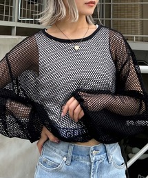 INGNI | 裾ドロストメッシュプルオーバー(その他トップス)