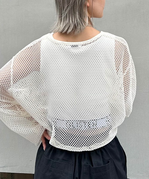INGNI(イング)の「裾ドロストメッシュプルオーバー/A(その他トップス・レディース・アイボリー/ブラック・M)」の11枚目の写真