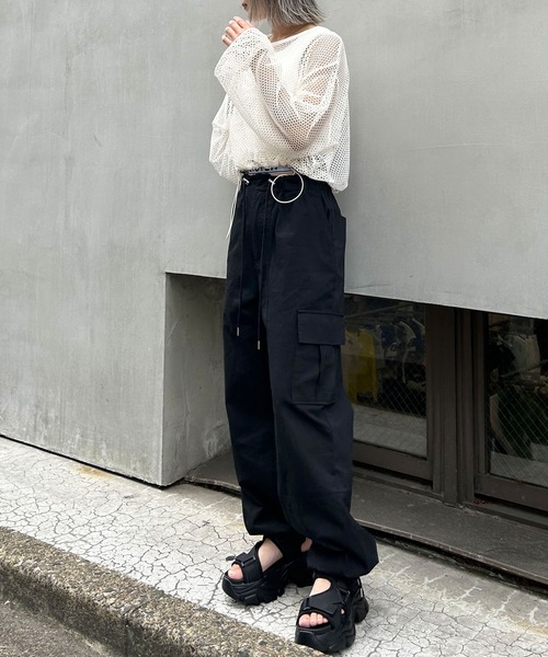 INGNI(イング)の「裾ドロストメッシュプルオーバー/A(その他トップス・レディース・アイボリー/ブラック・M)」の18枚目の写真