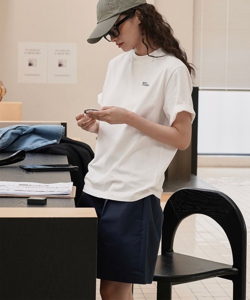 aimoha(アイモハ)の「ワンポイントロゴプリント Tシャツ (SS)(Tシャツ/カットソー・レディース・ホワイト/ネイビー/グリーン/ライトブルー・FREE)」の22枚目の写真