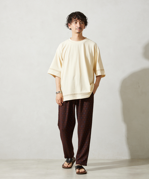 JOURNAL STANDARD relume（ジャーナルスタンダード　レリューム）の「ダイヤリーフ ジャガードジャージーパンツ（その他パンツ・メンズ・ブラック/ボルドー・MEDIUM/LARGE/SMALL）」の20枚目の写真