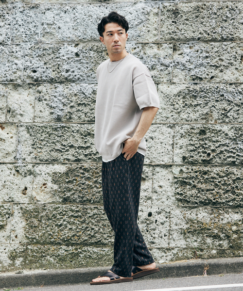 JOURNAL STANDARD relume（ジャーナルスタンダード　レリューム）の「ダイヤリーフ ジャガードジャージーパンツ（その他パンツ・メンズ・ブラック/ボルドー・MEDIUM/LARGE/SMALL）」の12枚目の写真