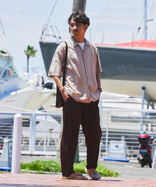 JOURNAL STANDARD relume（ジャーナルスタンダード　レリューム）の「ダイヤリーフ ジャガードジャージーパンツ（その他パンツ・メンズ・ブラック/ボルドー・MEDIUM/LARGE/SMALL）」の14枚目の写真