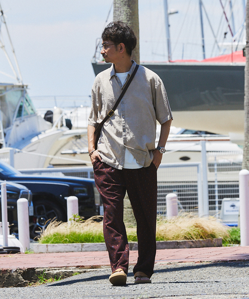 JOURNAL STANDARD relume（ジャーナルスタンダード　レリューム）の「ダイヤリーフ ジャガードジャージーパンツ（その他パンツ・メンズ・ブラック/ボルドー・MEDIUM/LARGE/SMALL）」の15枚目の写真