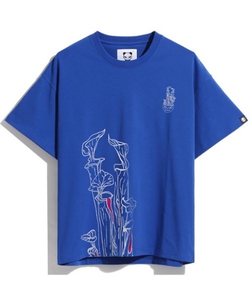 HIPANDA(ハイパンダ)の「HIPANDA ハイパンダ メンズ ボタニカルプリント Tシャツ(Tシャツ/カットソー・メンズ・ブルー・MEDIUM/LARGE/X-LARGE/XX-LARGE)」の1枚目の写真
