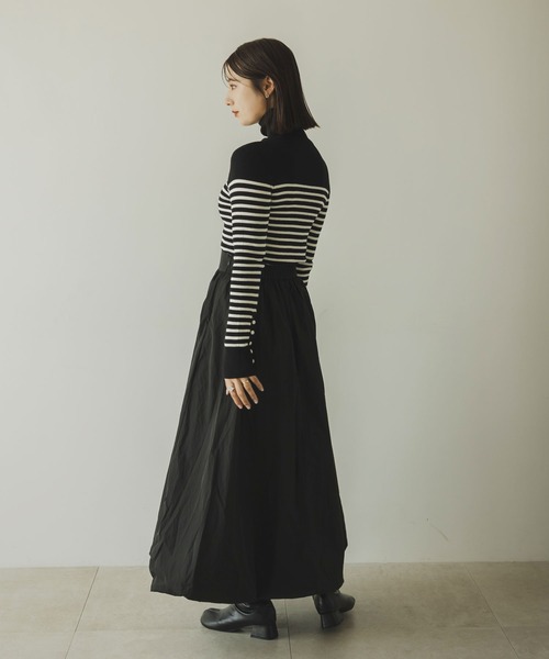 rectangle（レクタングル）の「ボーダーリブタートルニット（ニット/セーター・レディース・ブラック/オフホワイト・FREE）」の17枚目の写真