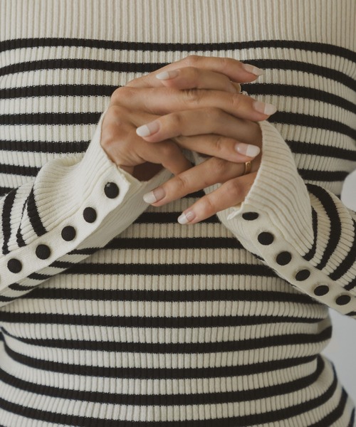 新品未使用タグ付き　rosymonster ボーダータートルニット shopnikoniko ニット セーター リブニット ボーダー