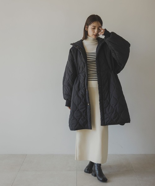 rectangle（レクタングル）の「ボーダーリブタートルニット（ニット/セーター・レディース・ブラック/オフホワイト・FREE）」の8枚目の写真