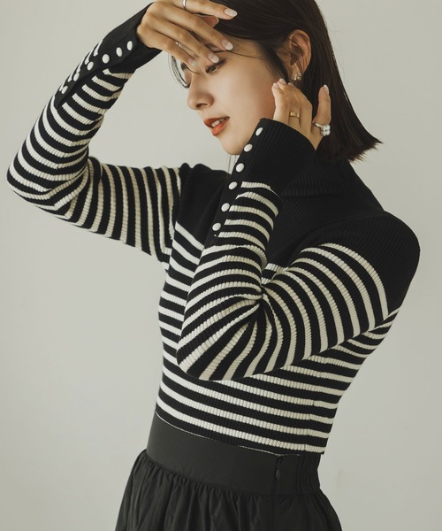 アパルトモン Border タートルネックニット エニクリ様 専用！アパルトモン border タートル Knit