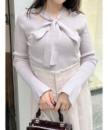 MERCURYDUO | 2WAYワイドリボンニットプルオーバー(ニット/セーター)