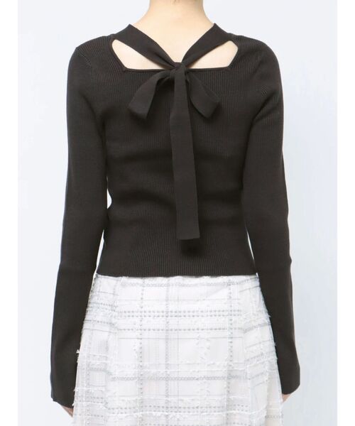 MERCURYDUO（マーキュリーデュオ）の「2WAYワイドリボンニットプルオーバー（ニット/セーター・レディース・チャコールグレー/オフホワイト/ラベンダー・FREE）」の19枚目の写真