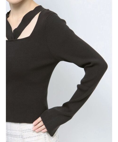 MERCURYDUO（マーキュリーデュオ）の「2WAYワイドリボンニットプルオーバー（ニット/セーター・レディース・チャコールグレー/オフホワイト/ラベンダー・FREE）」の21枚目の写真