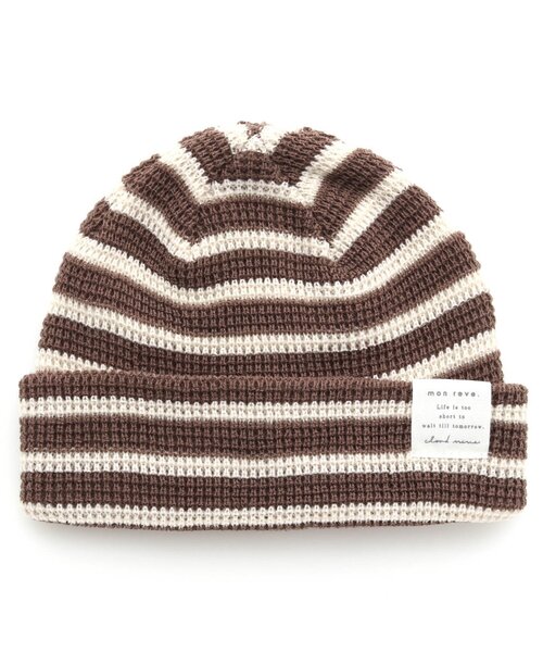 apres les cours(アプレレクール)の「無地・ボーダーニットキャップ(ニットキャップ/ビーニー・キッズ・ベージュ/レッド/ダークグリーン/その他2・58/50/54)」の4枚目の写真