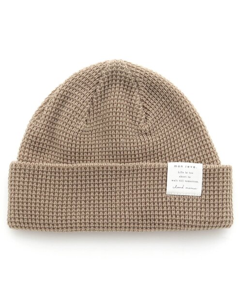 apres les cours(アプレレクール)の「無地・ボーダーニットキャップ(ニットキャップ/ビーニー・キッズ・ベージュ/レッド/ダークグリーン/その他2・58/50/54)」の1枚目の写真