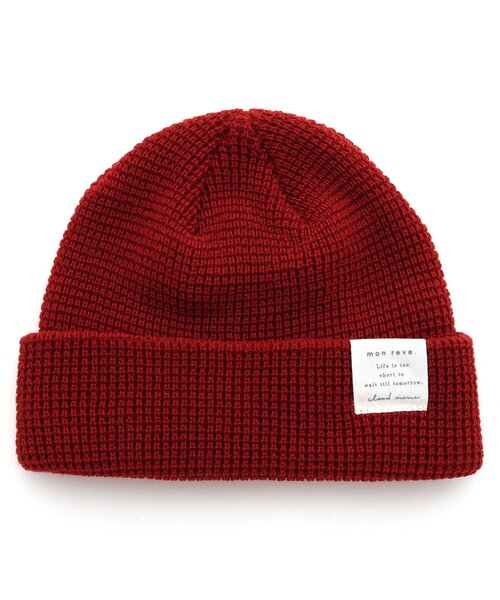 apres les cours(アプレレクール)の「無地・ボーダーニットキャップ(ニットキャップ/ビーニー・キッズ・ベージュ/レッド/ダークグリーン/その他2・58/50/54)」の3枚目の写真