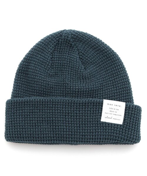 apres les cours(アプレレクール)の「無地・ボーダーニットキャップ(ニットキャップ/ビーニー・キッズ・ベージュ/レッド/ダークグリーン/その他2・58/50/54)」の2枚目の写真