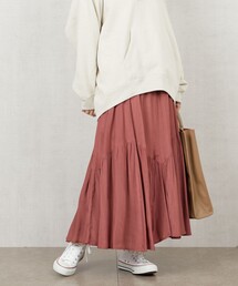 FREAK'S STORE（フリークスストア）の「限定展開　インドレーヨン シャンタン ティアード 切替スカート（スカート・レディース）」