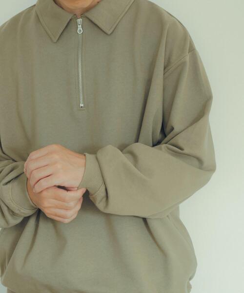 ITEMS URBANRESEARCH（アイテムズ アーバンリサーチ）の「ハーフジップ スウェットプルオーバー（スウェット・メンズ・カーキ/ブラック/オフホワイト/グレー・MEDIUM/LARGE）」の5枚目の写真