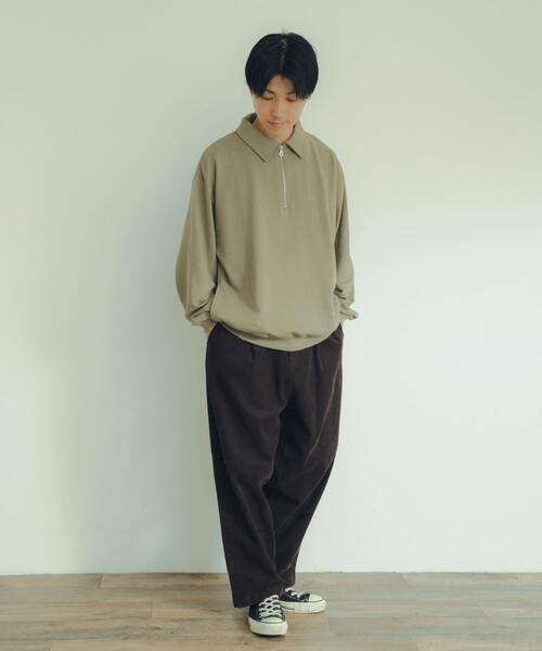 ITEMS URBANRESEARCH（アイテムズ アーバンリサーチ）の「ハーフジップ スウェットプルオーバー（スウェット・メンズ・カーキ/ブラック/オフホワイト/グレー・MEDIUM/LARGE）」の10枚目の写真