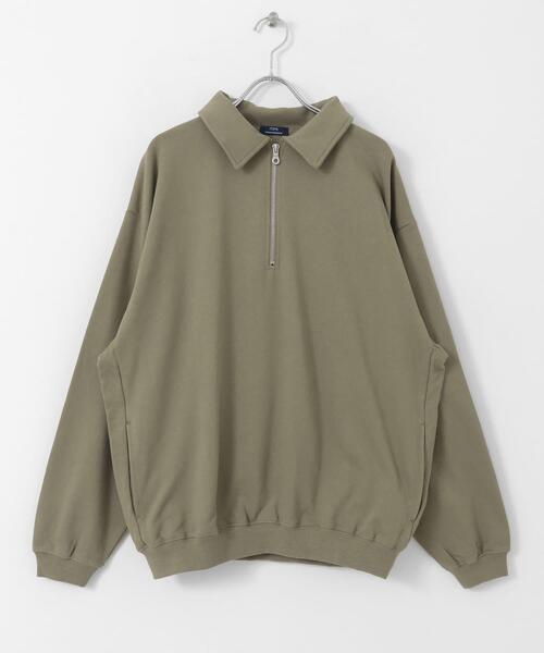 ITEMS URBANRESEARCH（アイテムズ アーバンリサーチ）の「ハーフジップ スウェットプルオーバー（スウェット・メンズ・カーキ/ブラック/オフホワイト/グレー・MEDIUM/LARGE）」の11枚目の写真