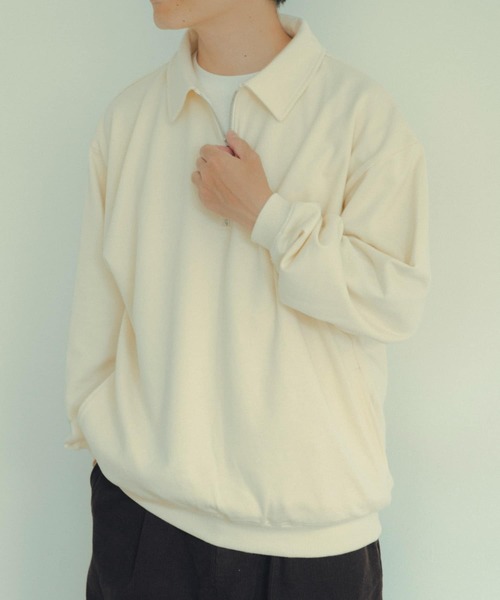 ITEMS URBANRESEARCH（アイテムズ アーバンリサーチ）の「ハーフジップ スウェットプルオーバー（スウェット・メンズ・カーキ/ブラック/オフホワイト/グレー・MEDIUM/LARGE）」の16枚目の写真