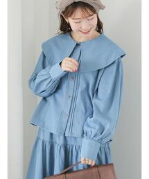 ehka sopo | デニムビッグ襟ブラウス(シャツ/ブラウス)