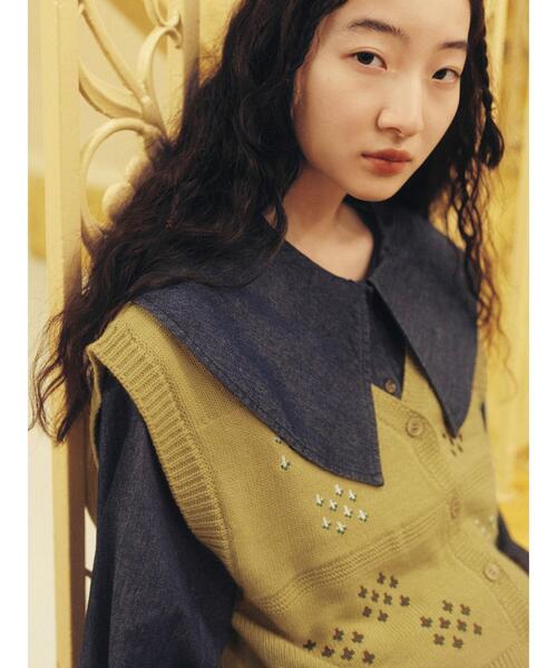 ehka sopo（エヘカソポ）の「デニムビッグ襟ブラウス（シャツ/ブラウス・レディース・ネイビー/サックスブルー/ブラック・F）」の4枚目の写真