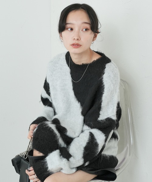 WEGO（ウィゴー）の「WEGO/ガラニットプルオーバー（ニット/セーター・レディース・サックスブルー/ブラック・FREE）」の16枚目の写真