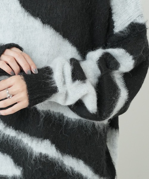 WEGO（ウィゴー）の「WEGO/ガラニットプルオーバー（ニット/セーター・レディース・サックスブルー/ブラック・FREE）」の6枚目の写真