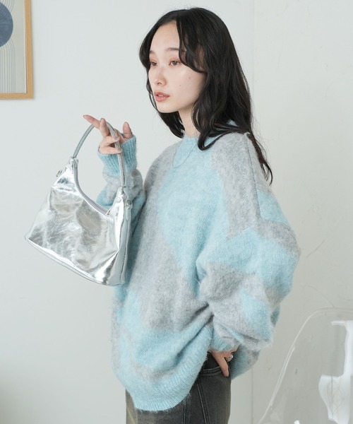 WEGO（ウィゴー）の「WEGO/ガラニットプルオーバー（ニット/セーター・レディース・サックスブルー/ブラック・FREE）」の13枚目の写真