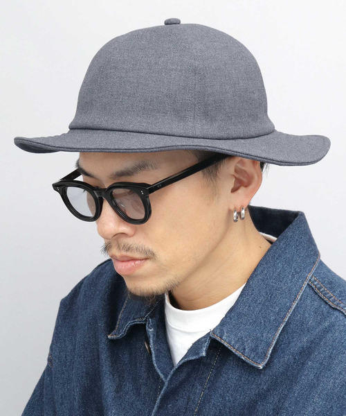 日本製 ホップサック フラット ミドルブリム つば広 メトロ