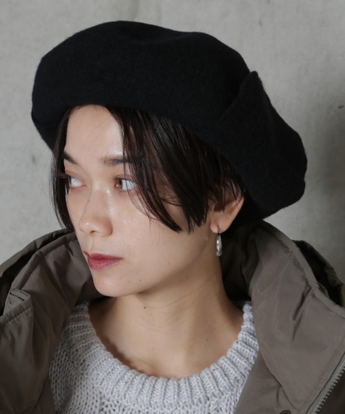 Odds(オッズ)の「(odds)フライベレー帽(ハンチング/ベレー帽・レディース・ブラック/ネイビー・FREE)」の1枚目の写真