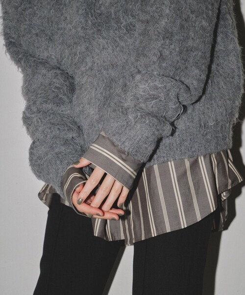 TODAYFUL（トゥデイフル）の「【TODAYFUL/トゥデイフル】ストライプオーバーシャツ（シャツ/ブラウス・レディース・ダークグレー/ホワイト・FREE）」の14枚目の写真