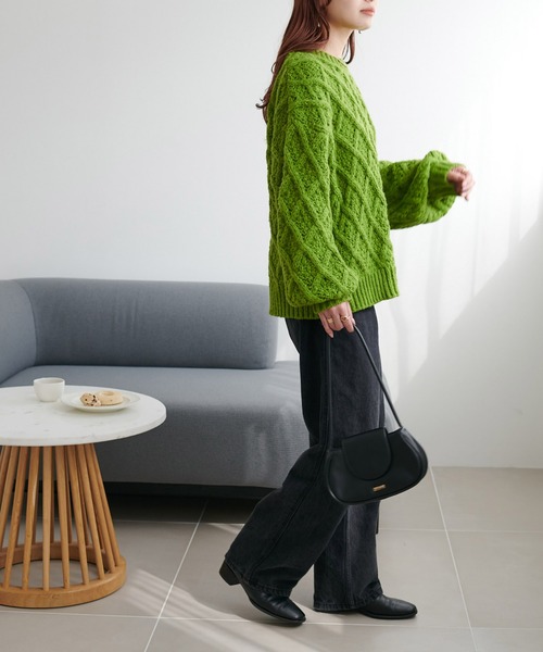 WEB限定】ビックスリーブケーブルニット（ニット/セーター）｜DISCOAT