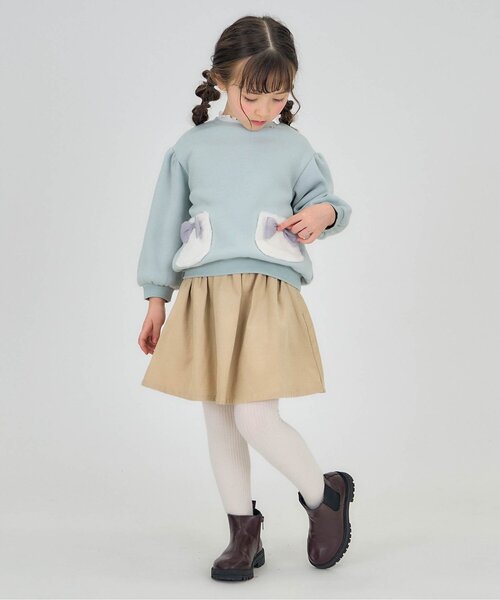 apres les cours（アプレレクール）の「インパンツ付きあったかギャザースカート（スカート・キッズ・ベージュ/ラベンダー/レッド/ブラック・110/120/140/90/100/130/80）」の18枚目の写真