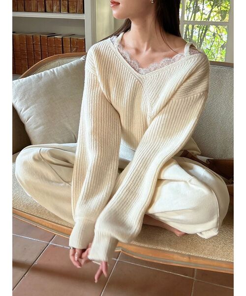 dazzlin（ダズリン）の「レースレイヤードオーバーニット