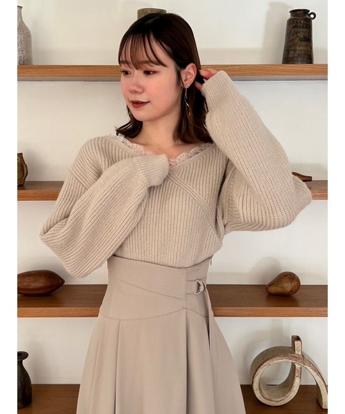 トップス 151N1NZ ダイヤパターンニットトップス – BUNNY APARTMENT