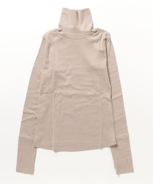 atONE(アットワン)の「atONE ハイネック指穴カットソー(Tシャツ/カットソー・レディース・チャコールグレー/オフホワイト/グレイッシュベージュ/ブラック/カーキ・3L/4L/L/LL/M)」の13枚目の写真
