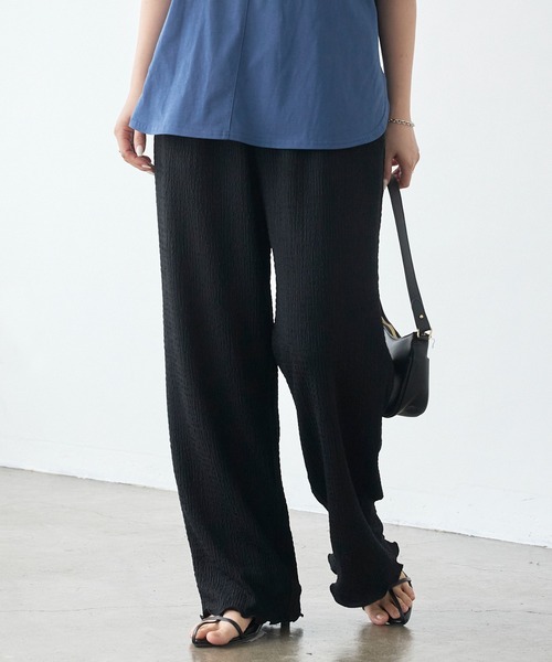LAVEANGE（ラビアンジェ）の「楊柳カットソーイージーパンツ（その他パンツ・レディース・ブルー/ブラック/ブラウン/ピンク/ネイビー/グリーン・3L/LL/L/M/4L/5L）」の2枚目の写真