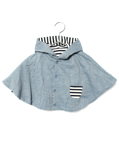 SHIPS（シップス）の「SHIPS KIDS:15FW ボーダー×ダンガリー マント（その他アウター・キッズ・レッド/ネイビー・ONE SIZE）」の13枚目の写真