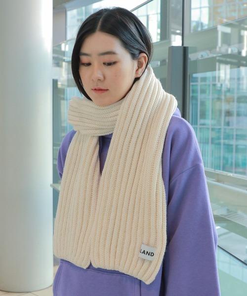 ALAND（エーランド）の「【UNISEX】ALAND／ニットリブマフラー　2993064（マフラー・レディース・ブラック/ベージュ/ブルー・FREE）」の10枚目の写真