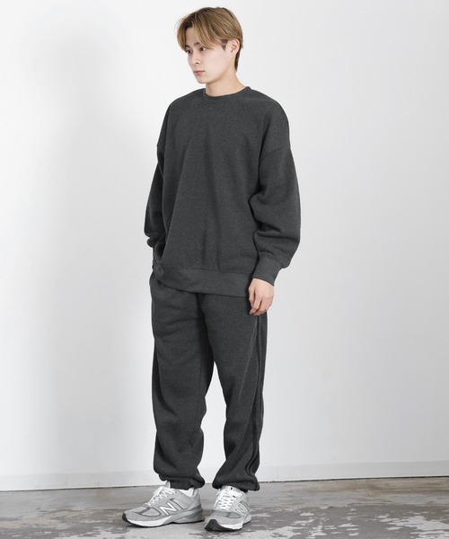 improves(インプローブス)の「裏起毛 無地 ドルマン クルートレーナー(スウェット・メンズ・杢グレー/ブラック/グレイッシュベージュ/パープル/チャコール・LARGE/MEDIUM/X-LARGE)」の15枚目の写真