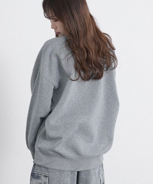 improves(インプローブス)の「裏起毛 無地 ドルマン クルートレーナー(スウェット・メンズ・杢グレー/ブラック/グレイッシュベージュ/パープル/チャコール・LARGE/MEDIUM/X-LARGE)」の10枚目の写真