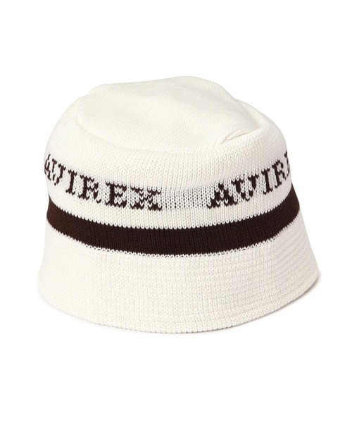 AVIREX（アヴィレックス）の「KNIT BUCKET HAT/ニットバケットハット（ハット・メンズ・ホワイト/ブラック・F）」の6枚目の写真